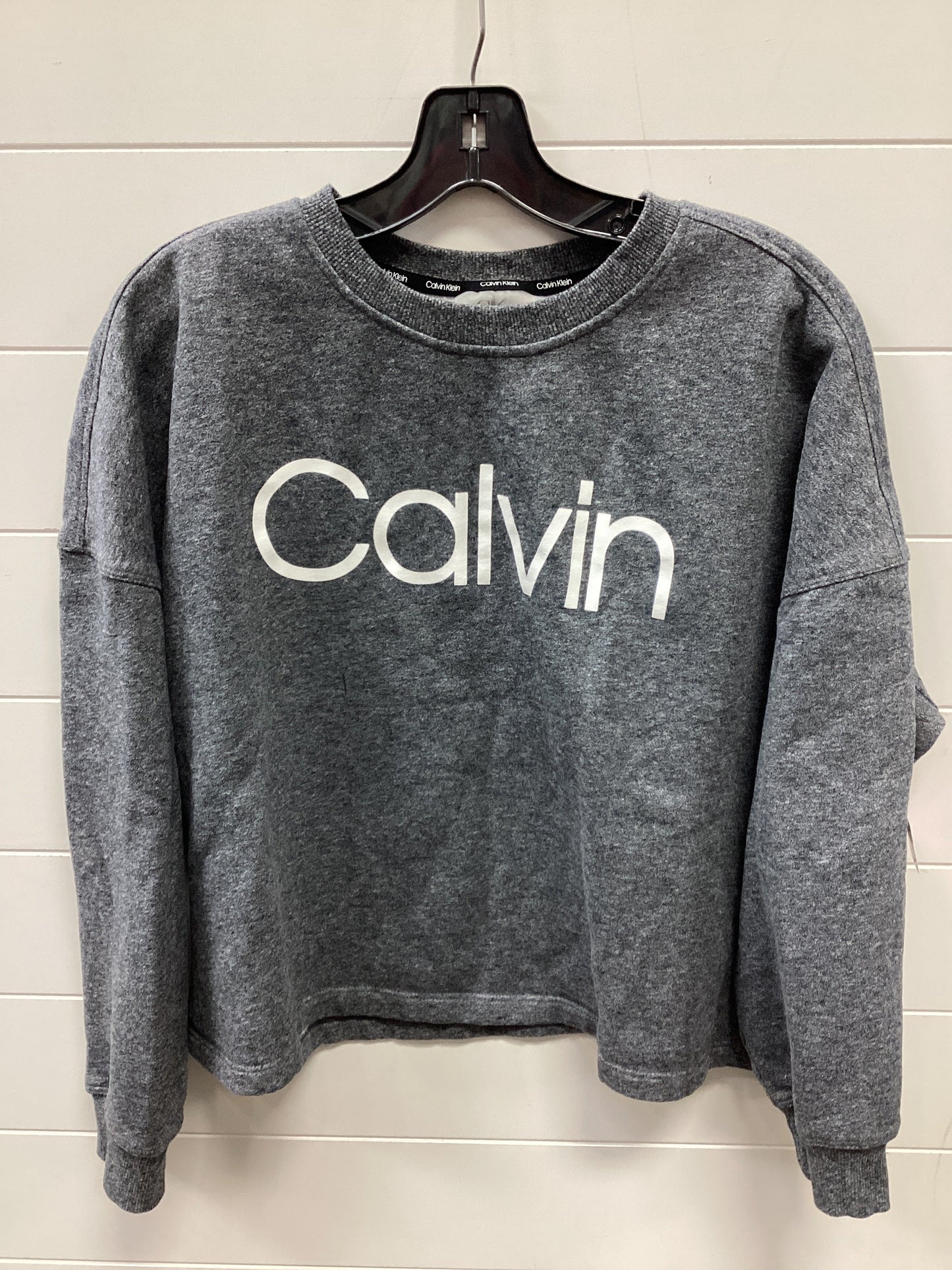 Top Ls By Calvin Klein In Grey, Size:L