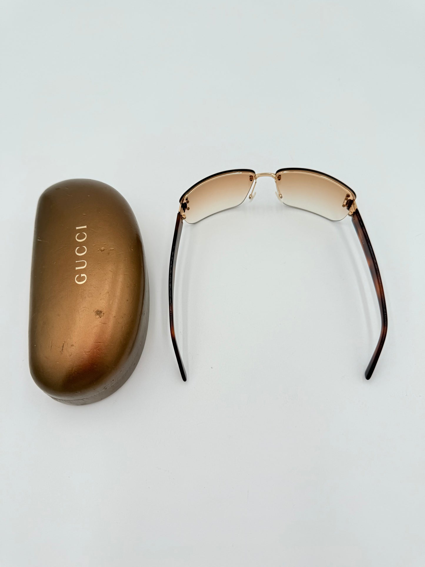Sunglasses Luxury Designer By Gucci In Brown