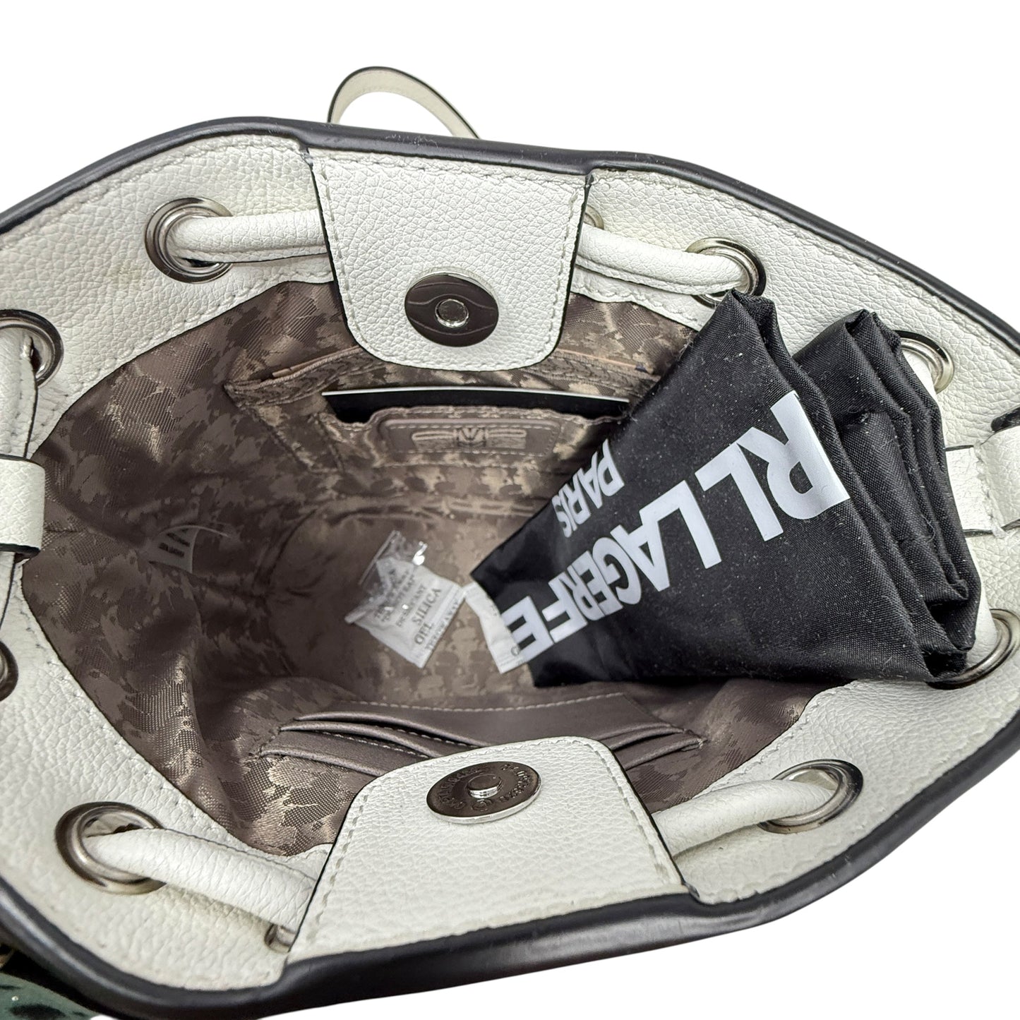 Nantes Leather Bucket Bag Crossbody Designer By Karl Lagerfeld, Size: Medium