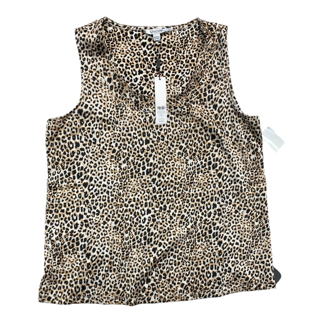Top Sleeveless By Chicos In Animal Print, Size:8