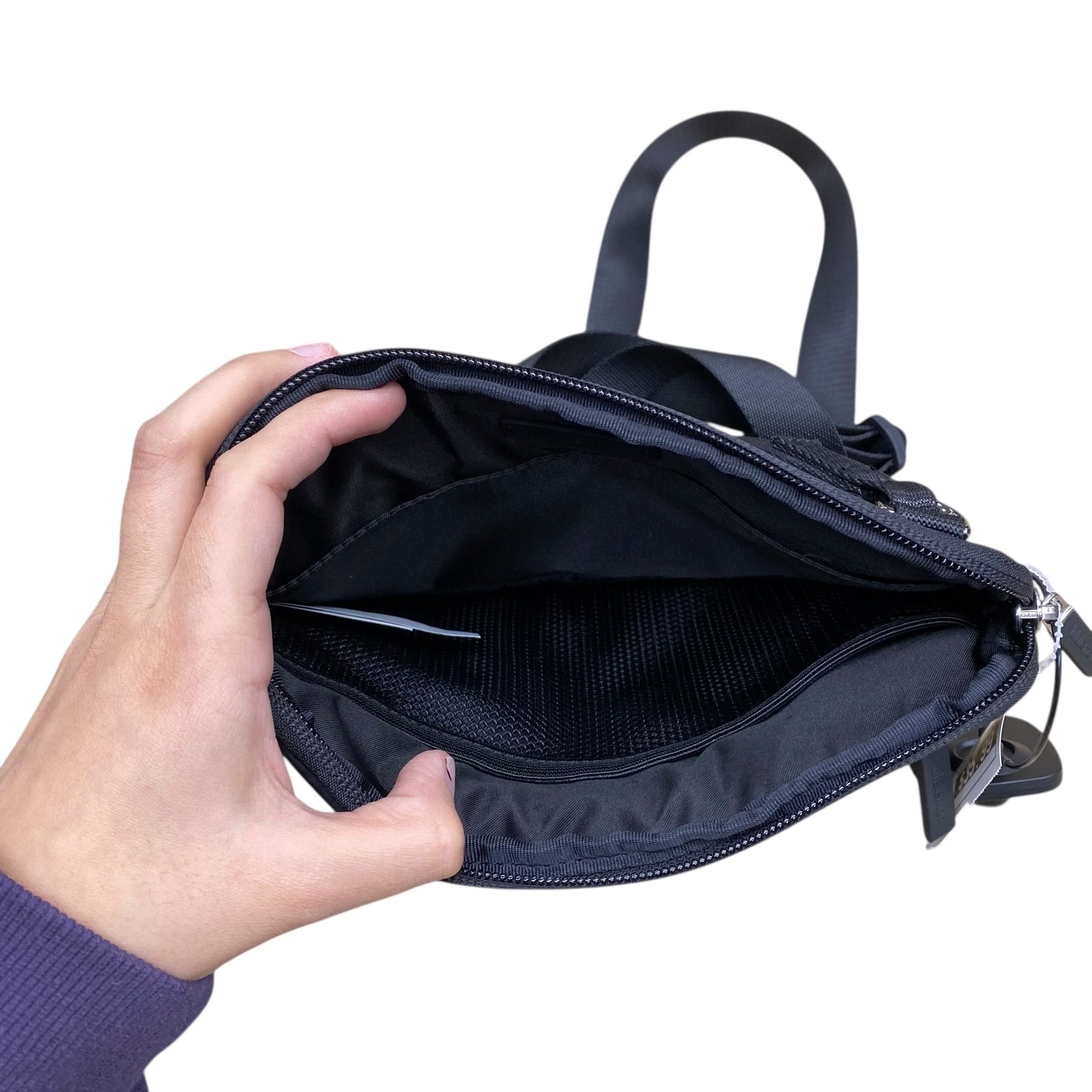 Handbag By Lululemon In Black & Silver, Size:Medium