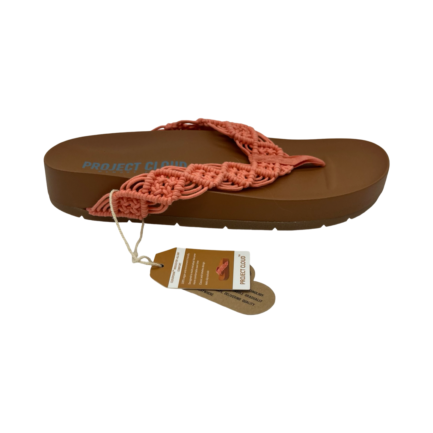 Sandals Flats By Clothes Mentor In Pink & Tan, Size:8.5