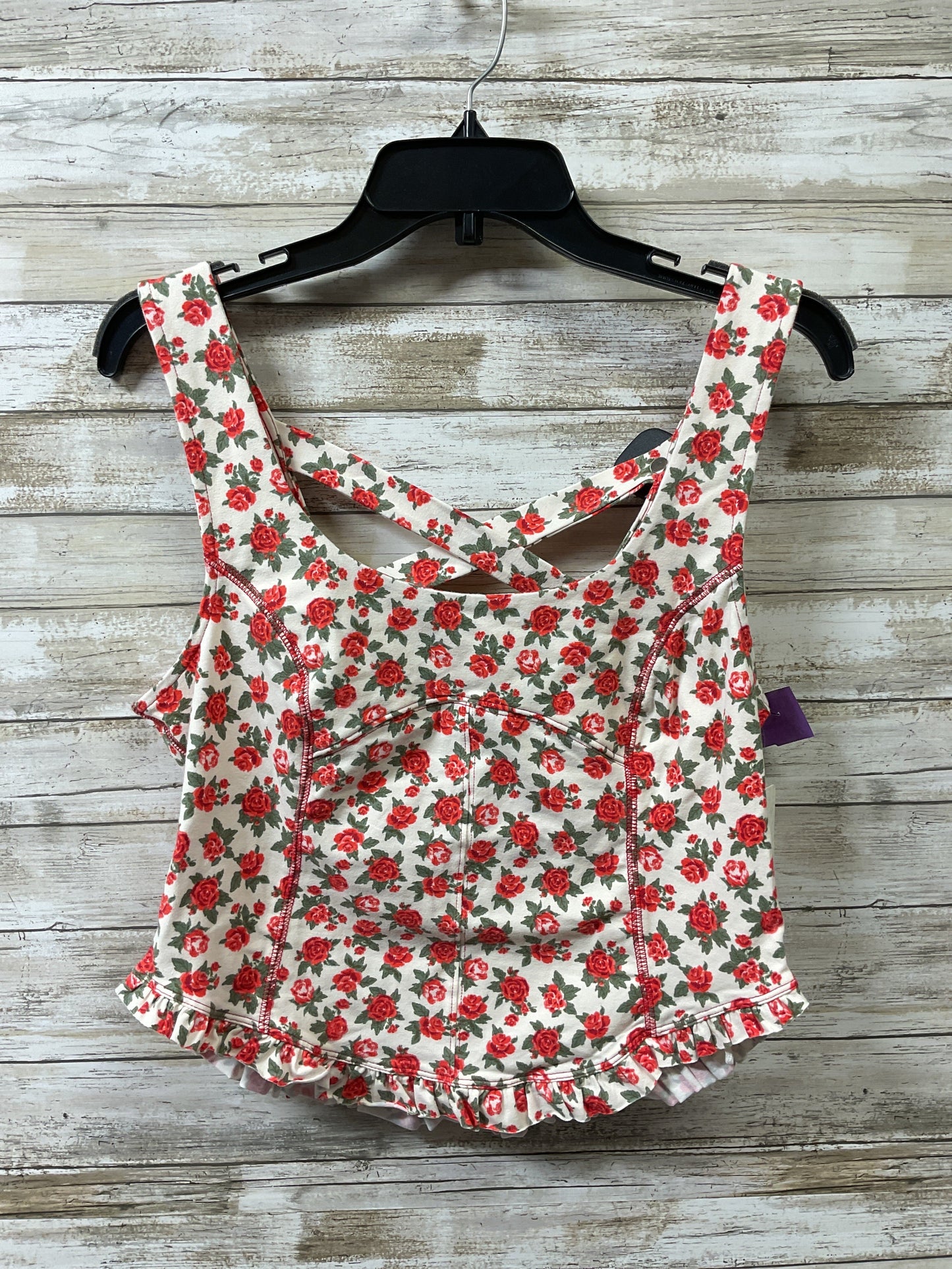 Top Sleeveless By Free People In Red & White, Size:L