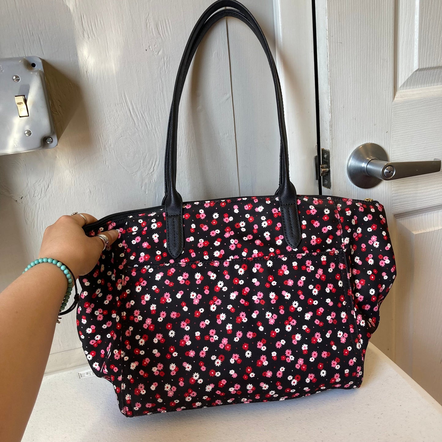 Handbag Designer By Michael Kors In Floral Print, Size:Large