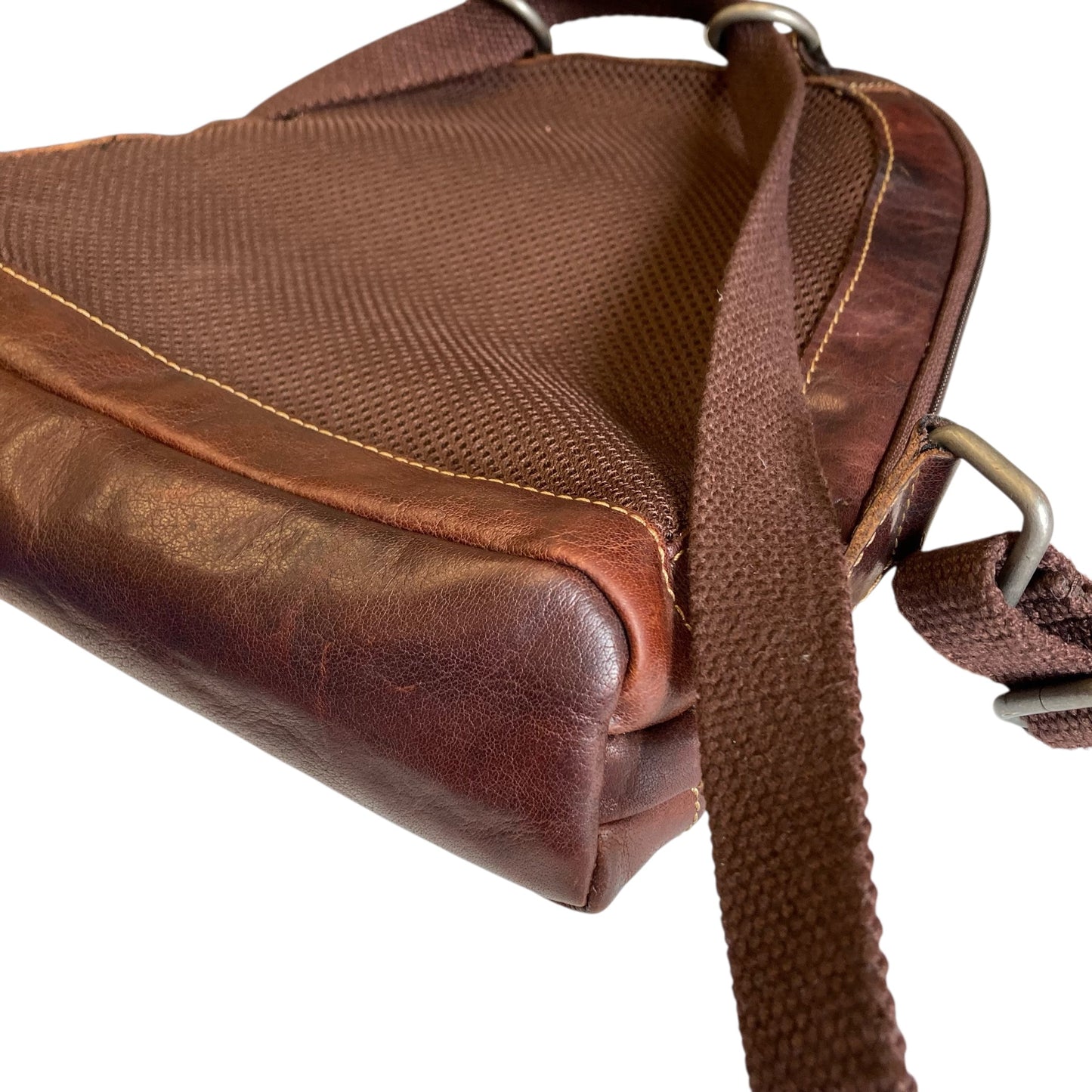 Backpack Leather Jack Georges In Brown, Size:Small