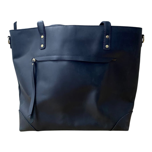 Tote Leather By s-zone  In Black, Size:Large