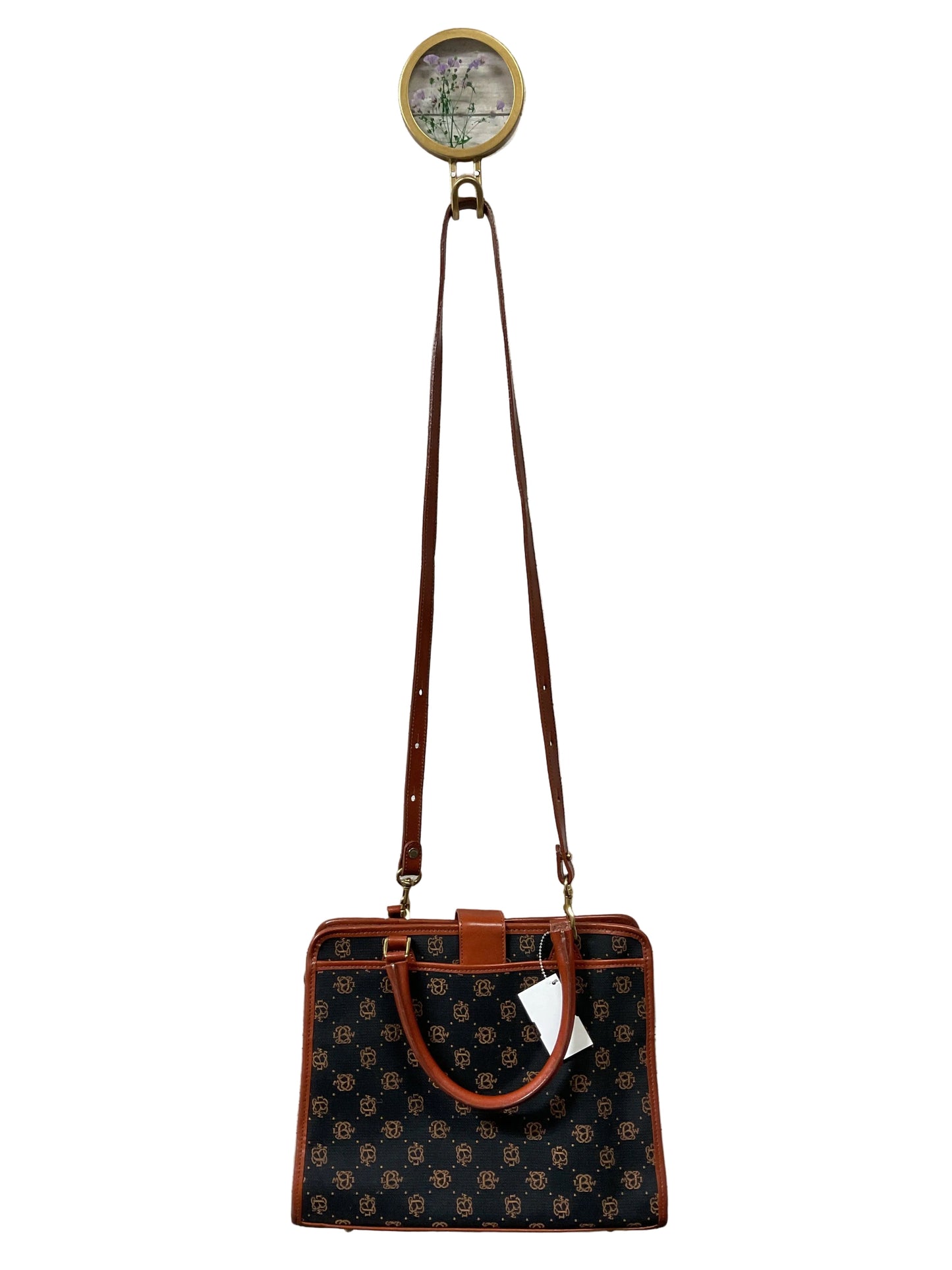 Handbag Designer By Brahmin In Black & Brown, Size:Medium