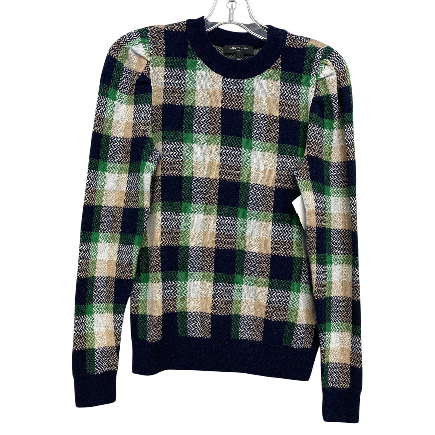 Sweater By Ann Taylor In Plaid Pattern, Size:Sp