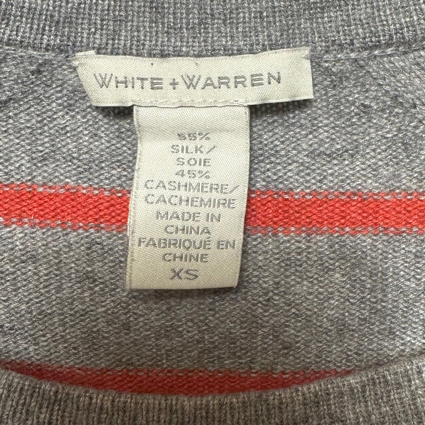 Silk & Cashmere Sweater By White And Warren In Striped Pattern, Size: Xs