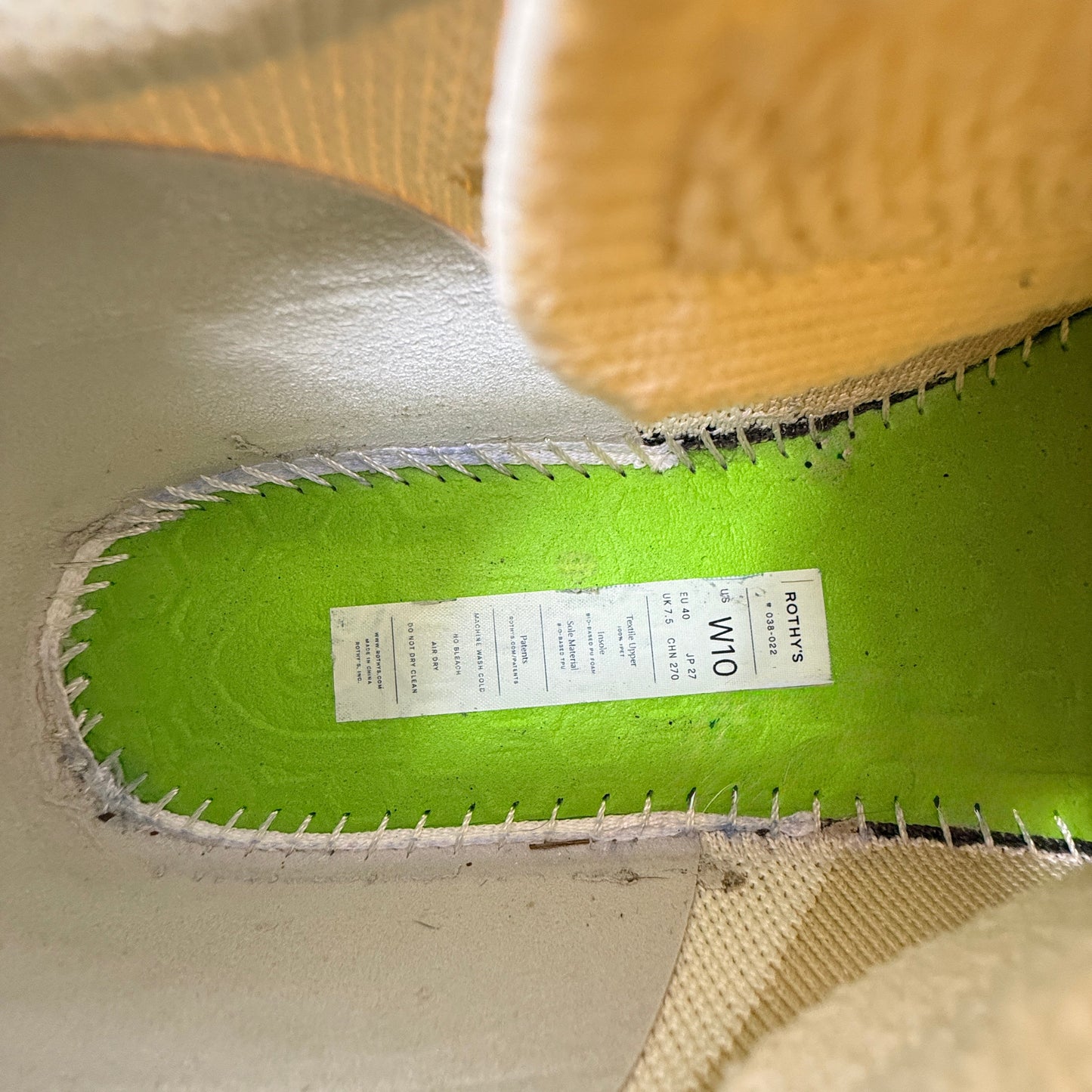 The Lace Up Sneakers By Rothys In Cream, Size: 10