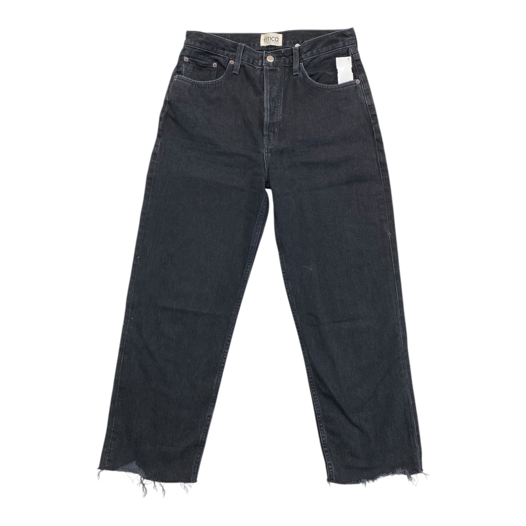 Jeans Wide Leg By Etica In Black Denim, Size:8
