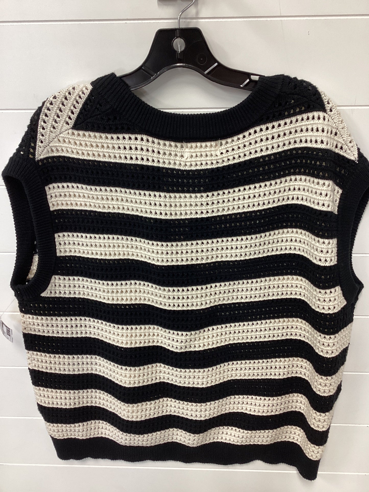 Vest Sweater By Universal Thread In Black & Cream, Size:L