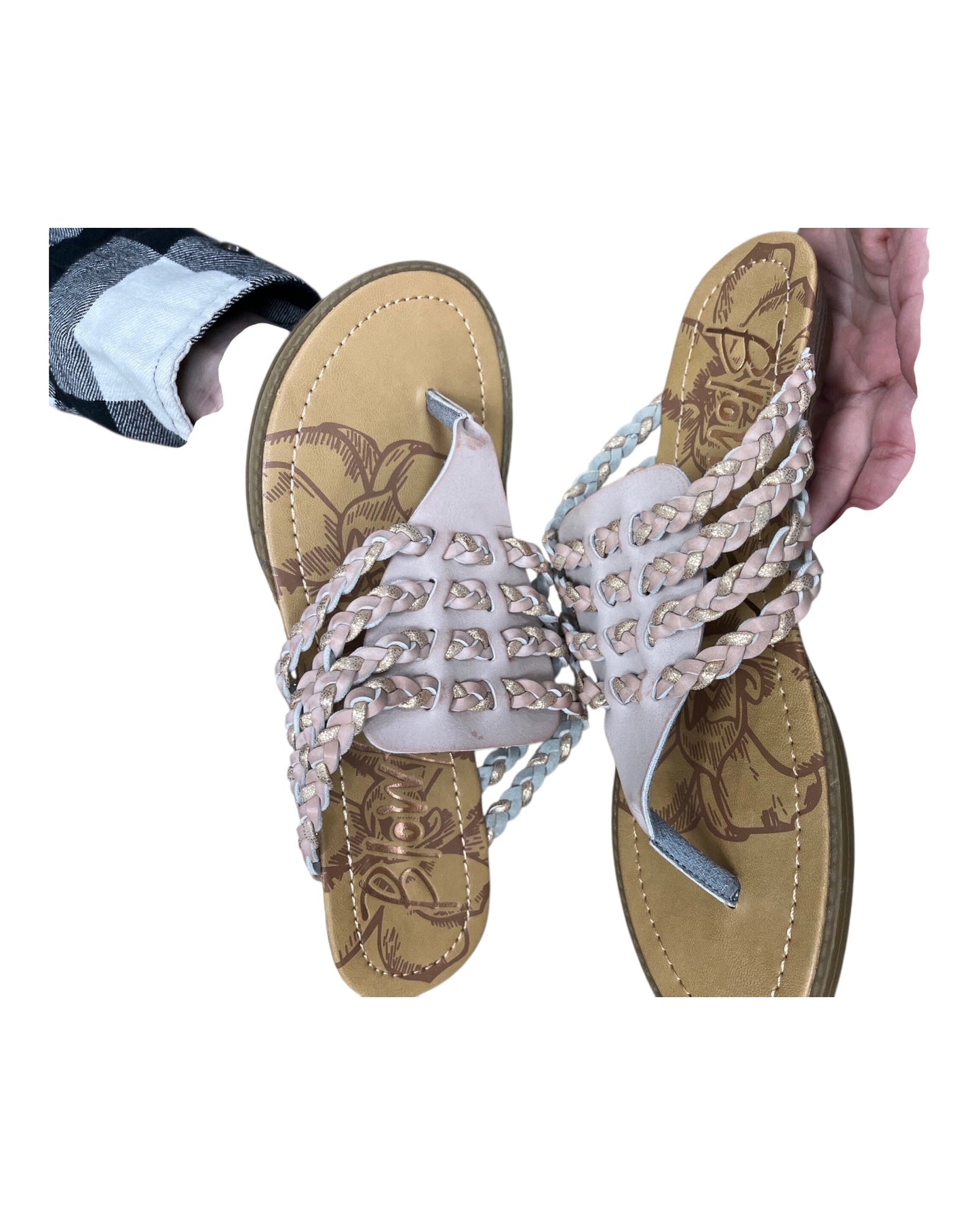 Sandals Flats By Blowfish In Rose Gold, Size:9.5