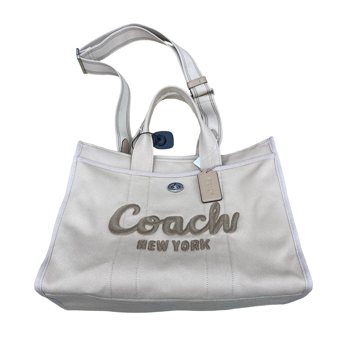 Handbag Designer By Coach In Beige, Size:Large