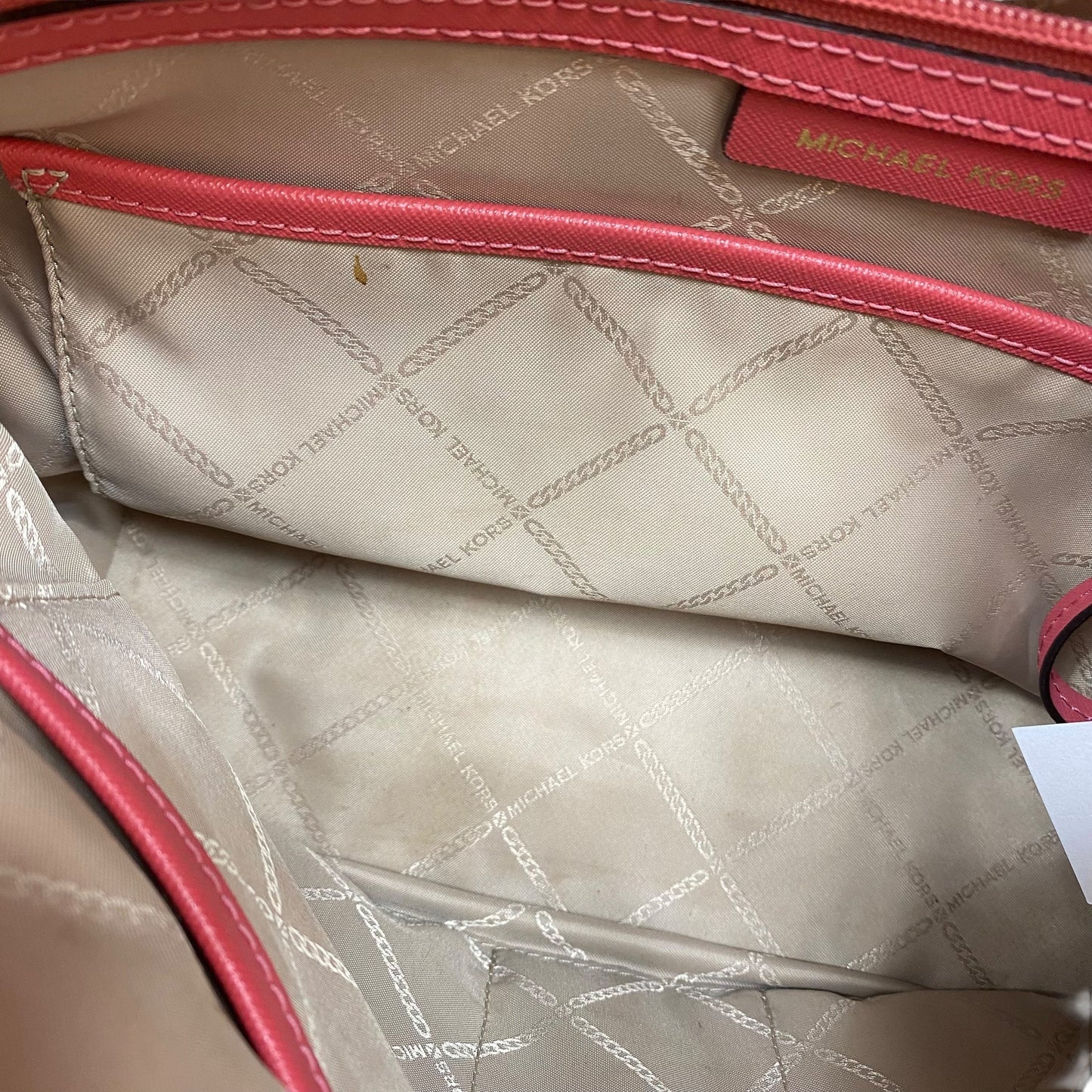 Handbag Designer By Michael Kors In Red, Size:Medium