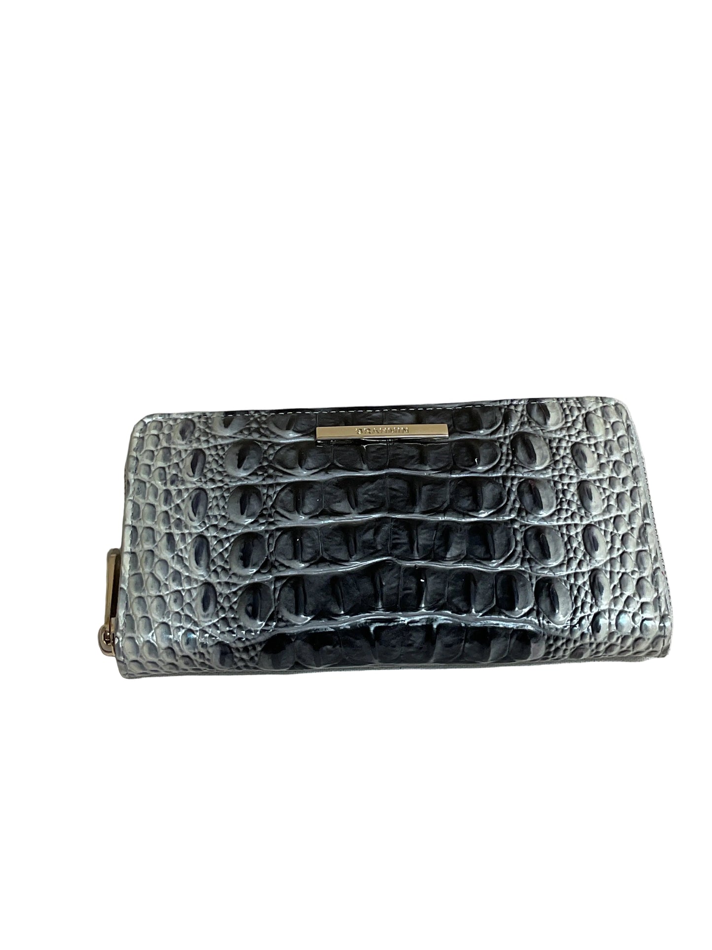 Wallet Designer By Brahmin In Black & Grey, Size:Large