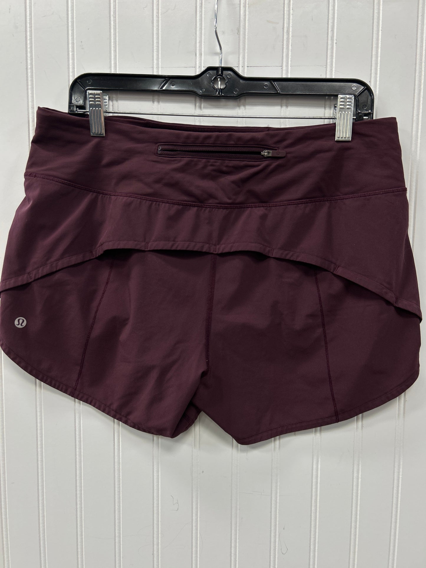 Athletic Shorts By Lululemon In Maroon, Size:10