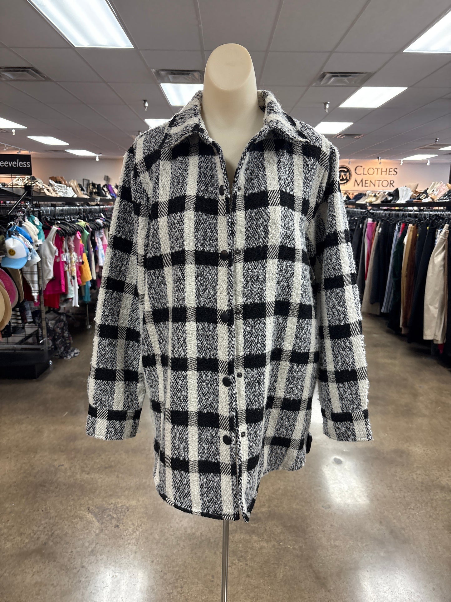 Jacket Shirt By Steve Madden In Black & White, Size:S