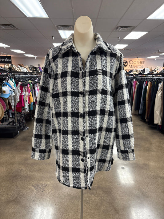 Jacket Shirt By Steve Madden In Black & White, Size:S
