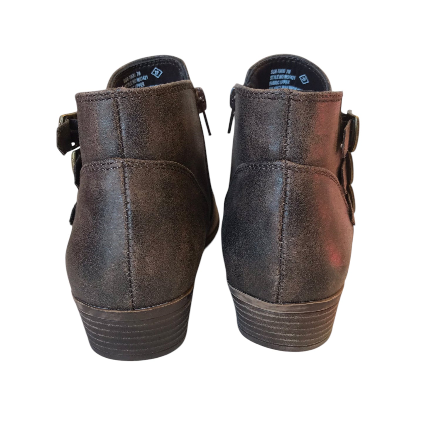 Boots Ankle Heels By Sugar In Brown, Size:7