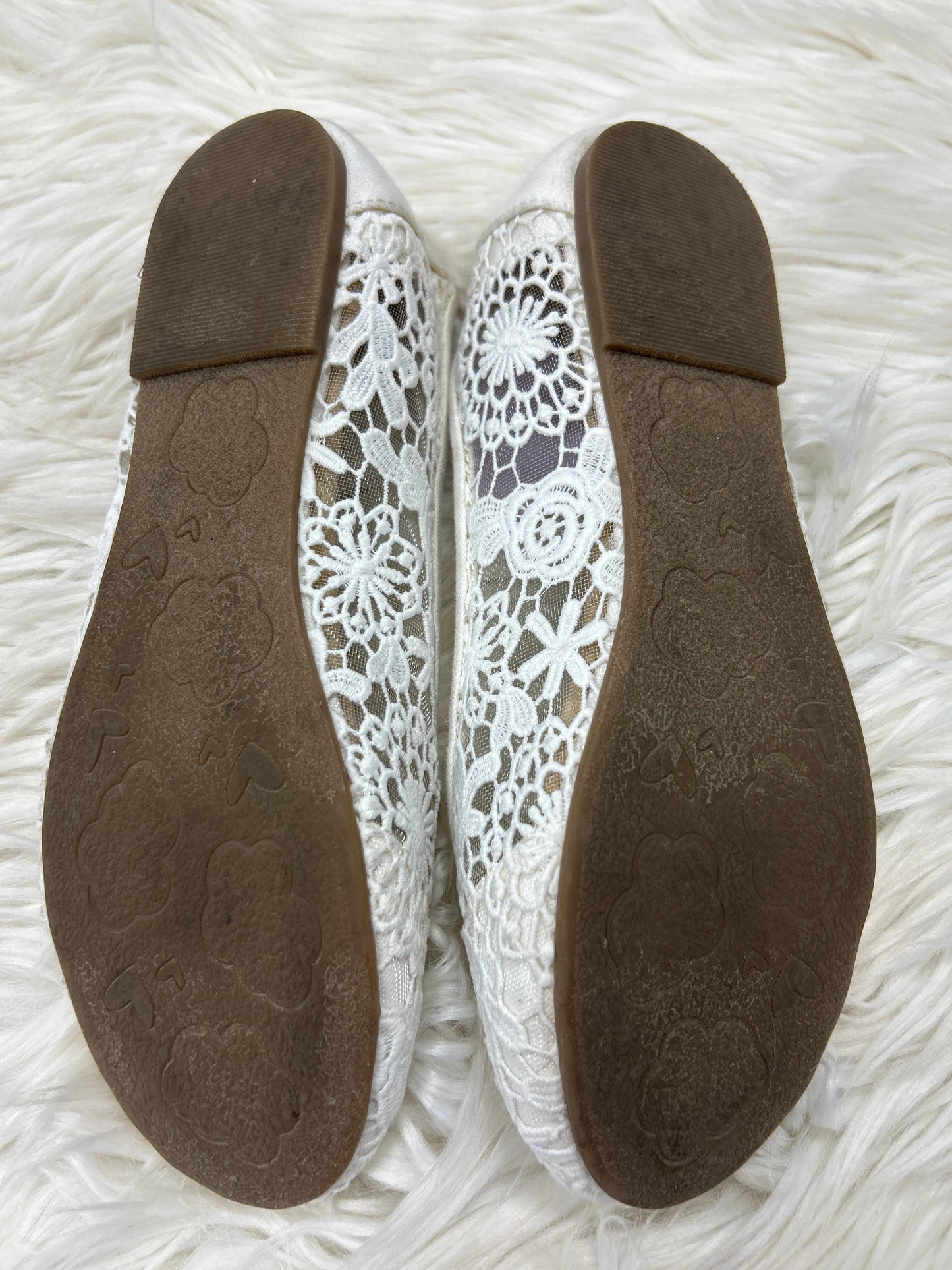 Shoes Flats By Jelly Pop In White, Size:8