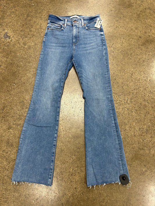 Jeans Flared By Loft In Blue Denim, Size:4