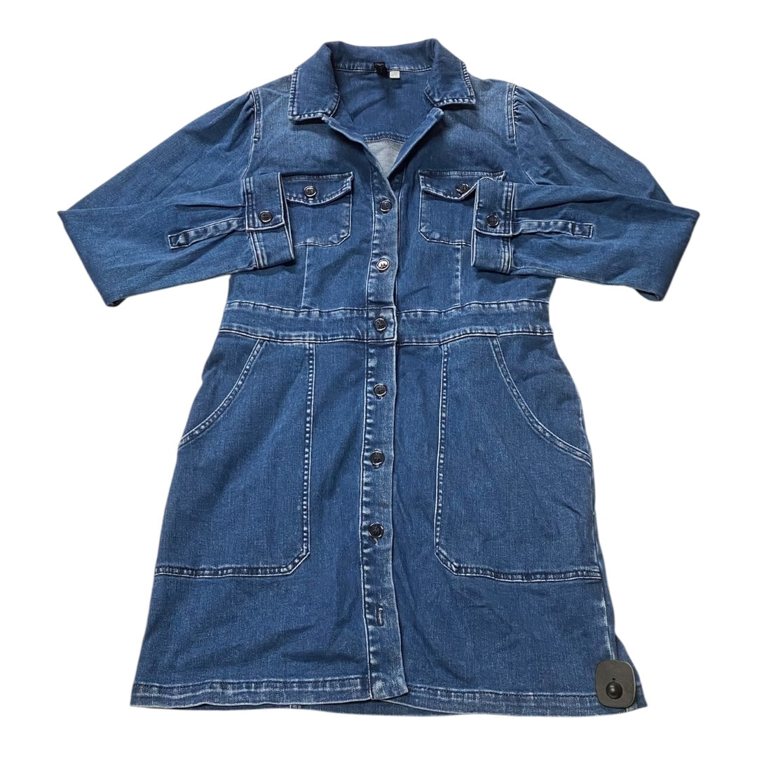 Dress Casual Midi By Kut In Blue Denim, Size:L