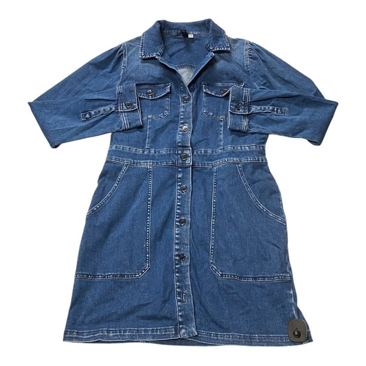 Dress Casual Midi By Kut In Blue Denim, Size:L