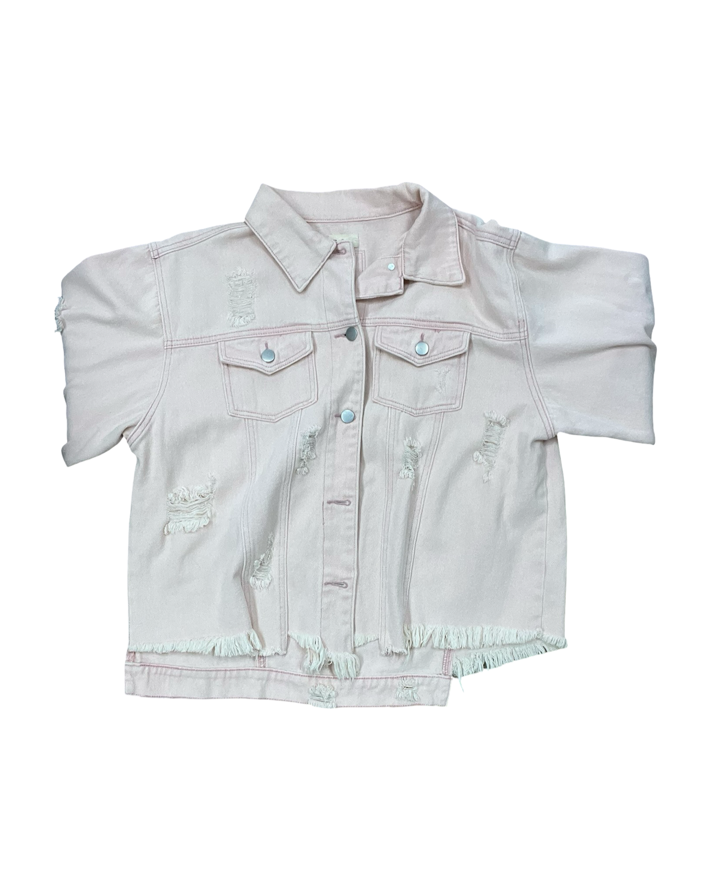 Jacket Denim By Pol In Pink Denim, Size:Xl
