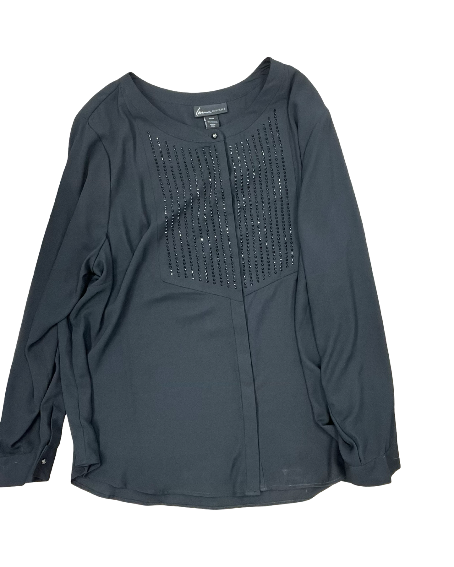 Blouse Ls By Lane Bryant In Black, Size:3X