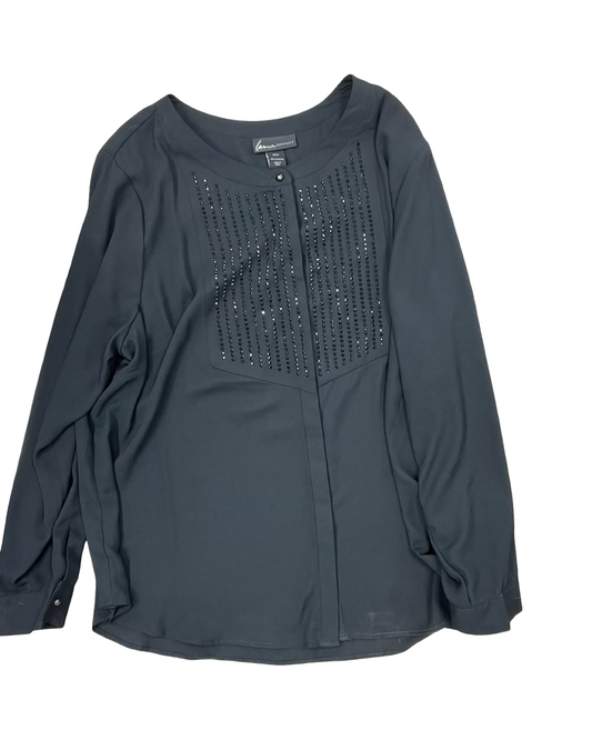 Blouse Ls By Lane Bryant In Black, Size:3X
