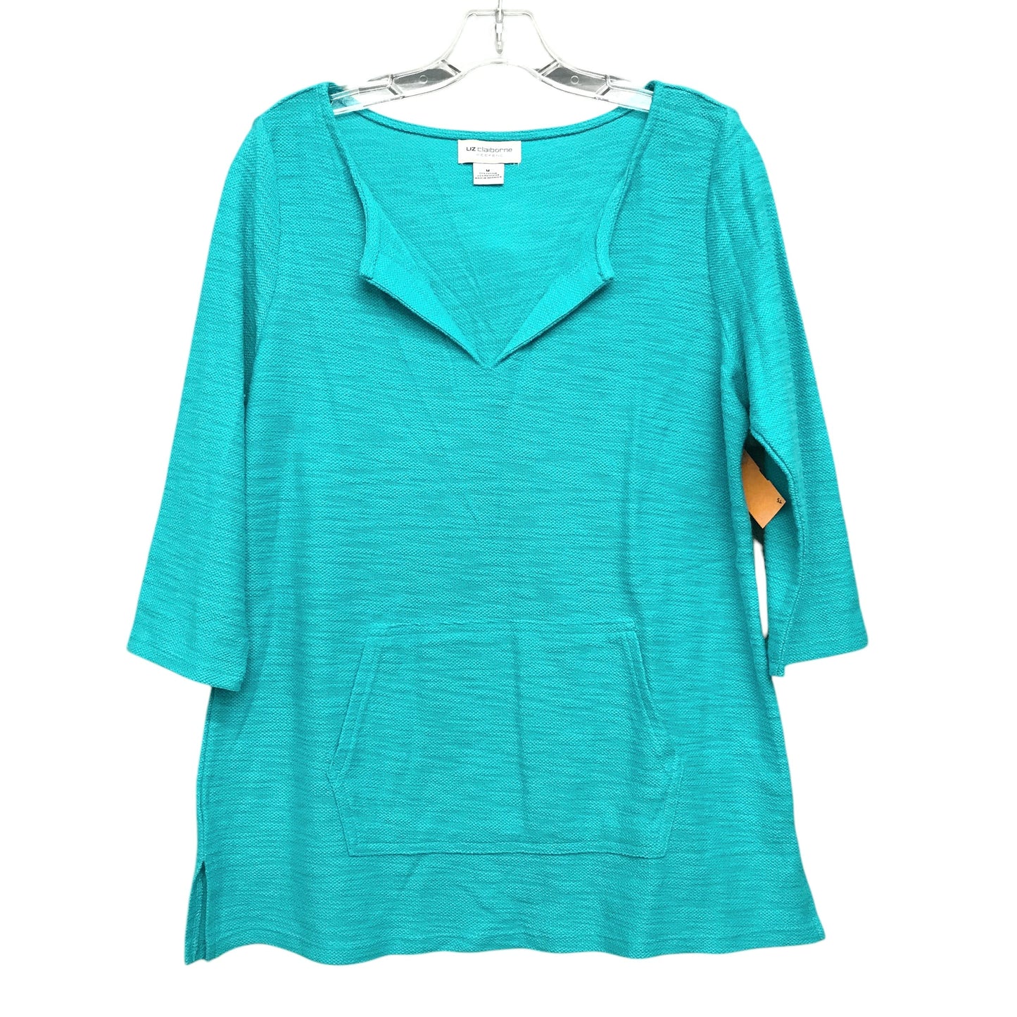 Top Ls By Liz Claiborne In Aqua, Size:M