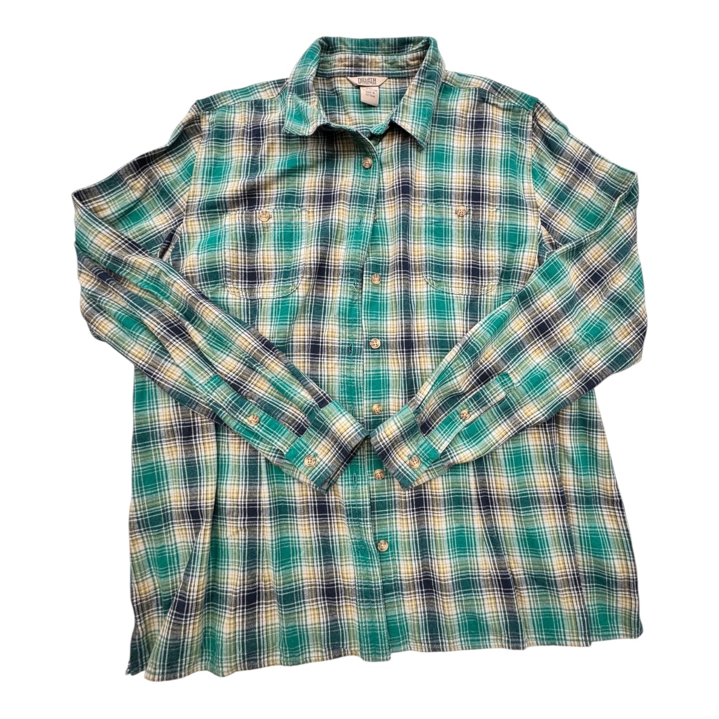 Top Ls By Duluth Trading In Blue & Green, Size:2X