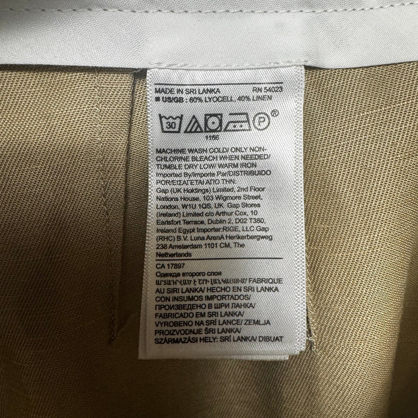 Linen Blend Pants Dress By Banana Republic In Tan, Size: 8
