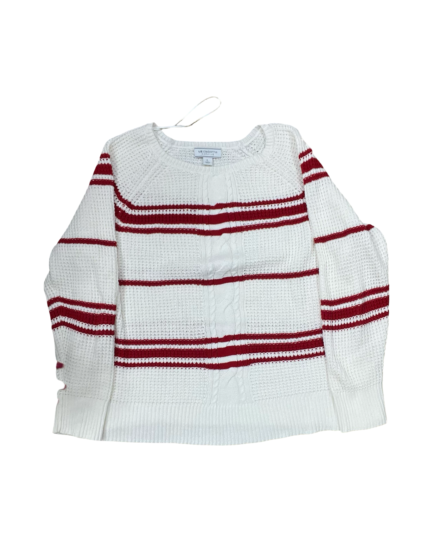 Sweater By Liz Claiborne In White, Size:L