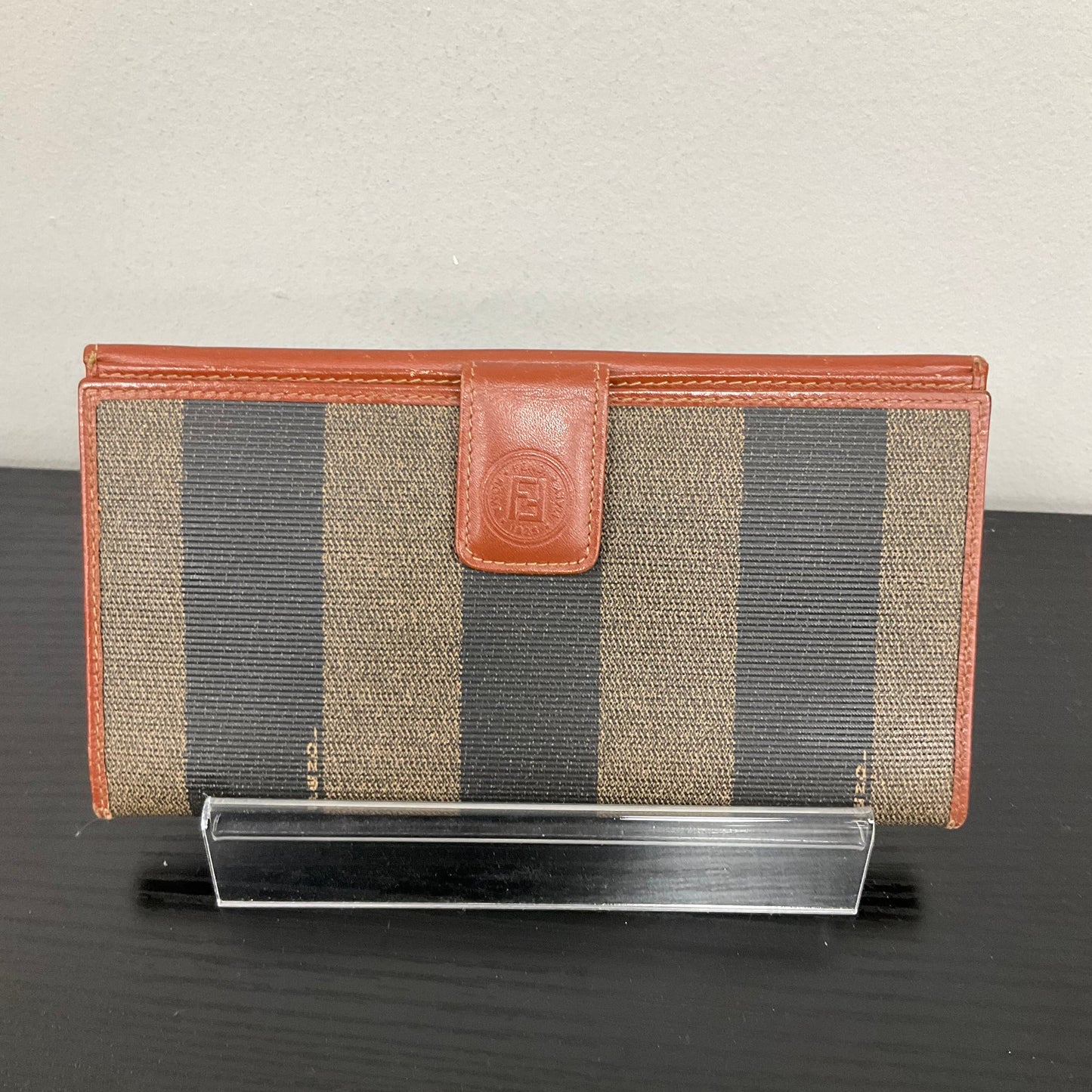 Wallet Luxury Designer By Fendi In Striped Pattern, Size:Medium