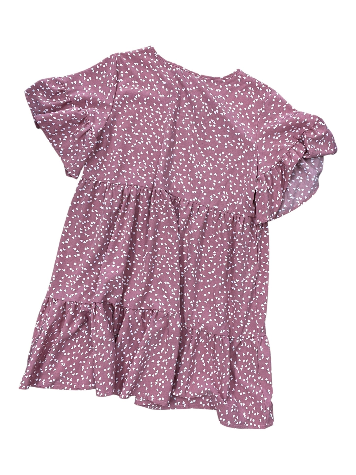 Dress Casual Midi By Shein In Pink & White, Size:Xl