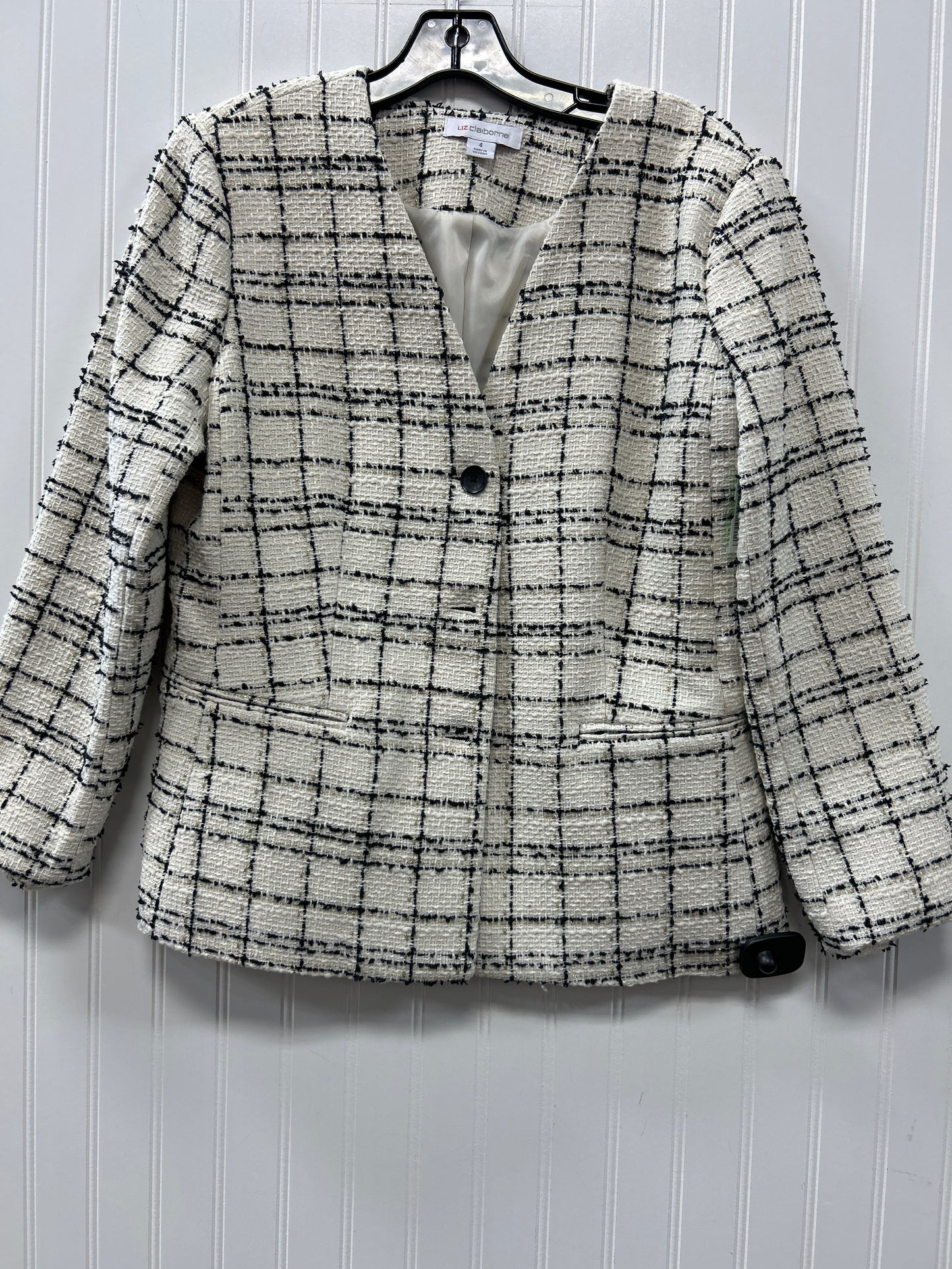 Blazer By Liz Claiborne In Striped Pattern, Size:4