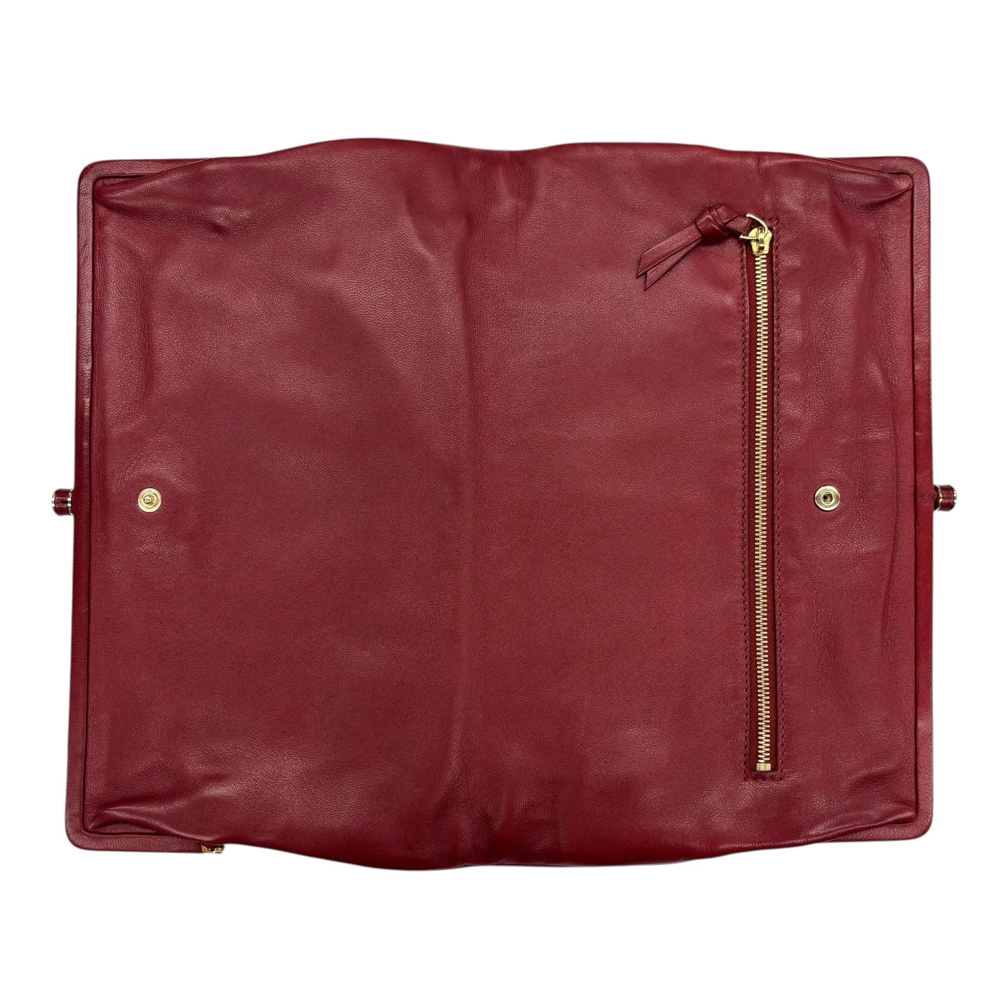 Clutch Luxury Designer By Bottega Veneta In Black & Red, Size:Medium