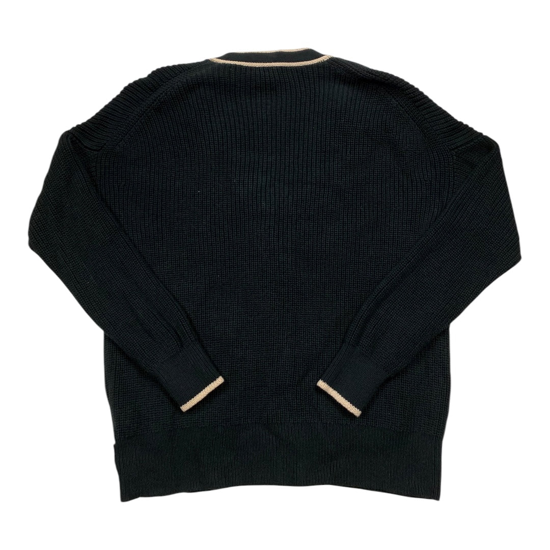 Sweater Cardigan By J. Crew In Black & Cream, Size:M