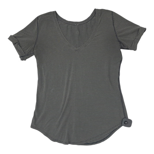 Athletic Top Ss By Lululemon In Striped Pattern, Size:S