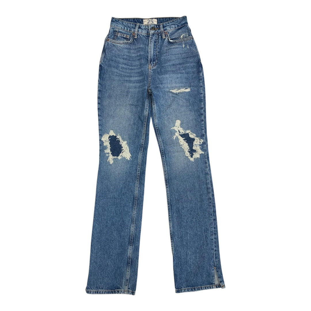 Jeans Straight By Free People In Blue Denim, Size:0