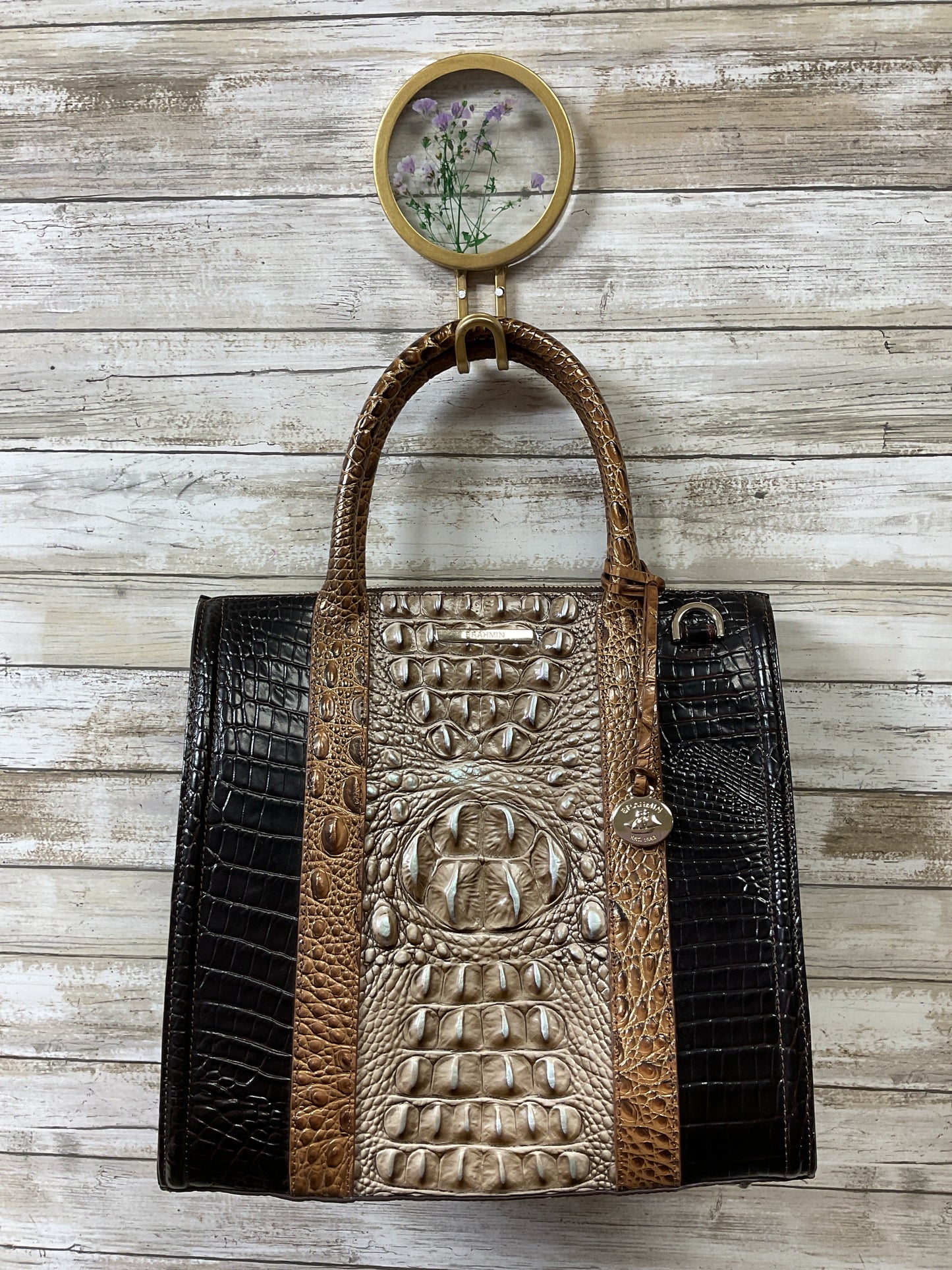 Handbag Designer By Brahmin In Brown, Size:Large