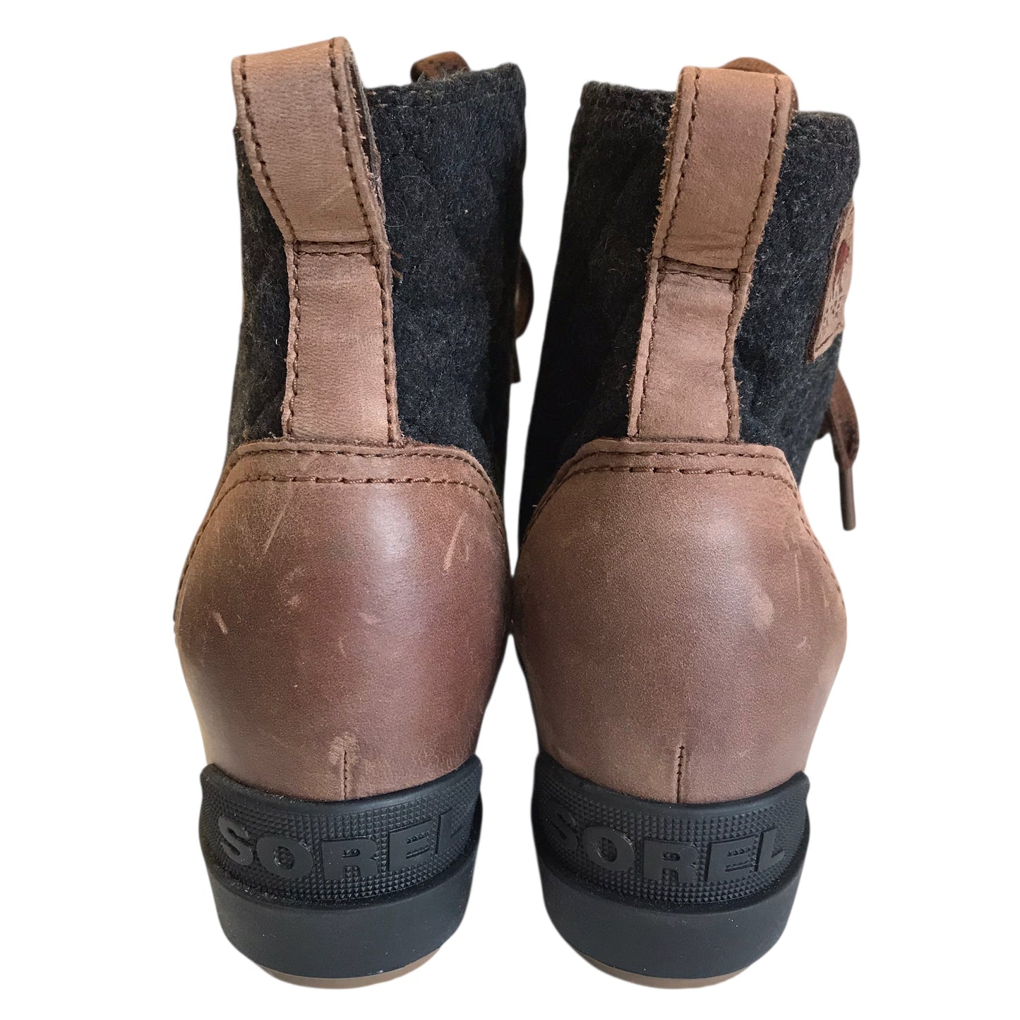 Boots Ankle Heels By Sorel In Black & Brown, Size:9.5