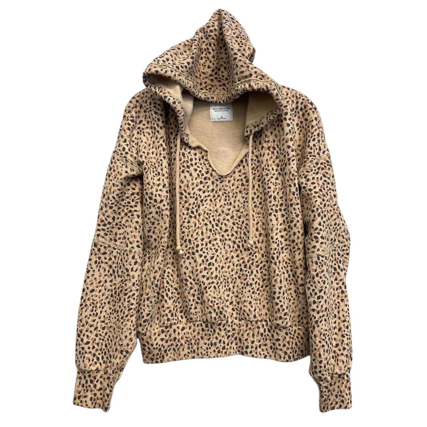 Sweatshirt Hoodie By Abercrombie And Fitch In Animal Print, Size:Xl