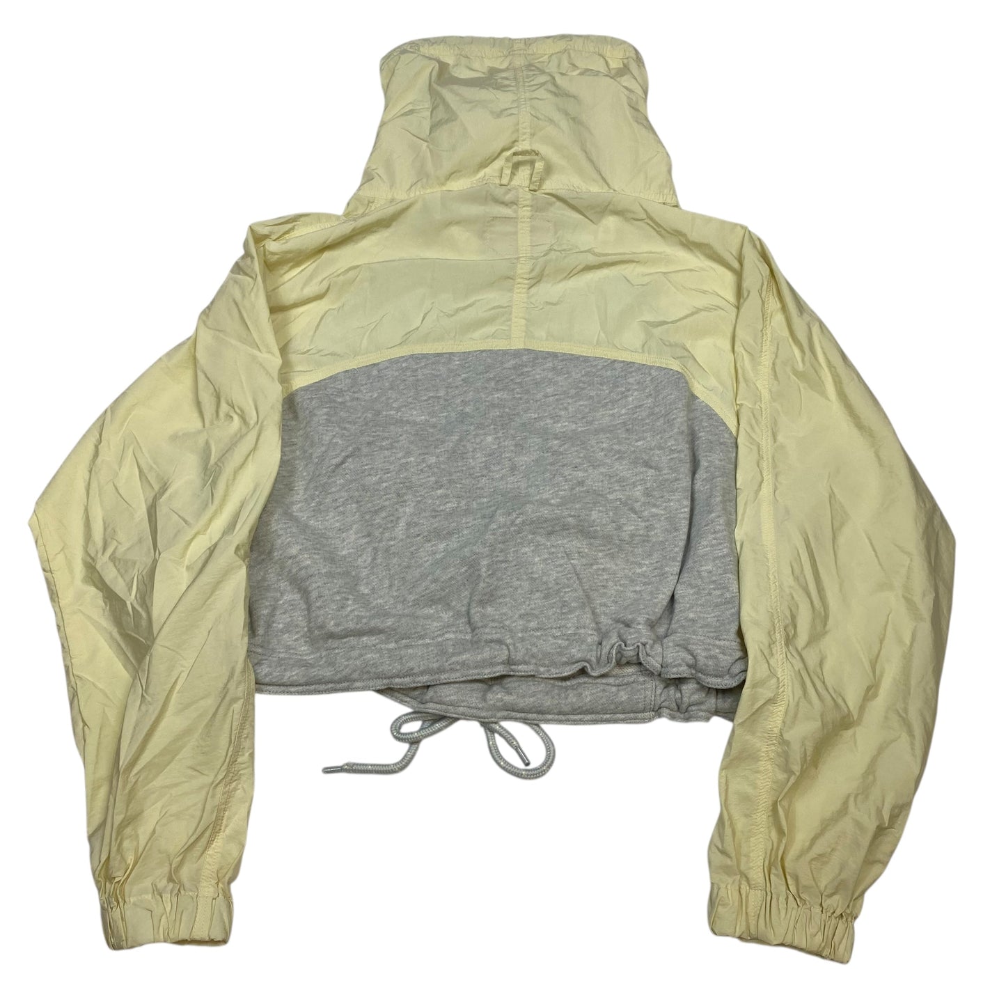 Athletic Sweatshirt Hoodie By We The Free In Grey & Yellow, Size:M