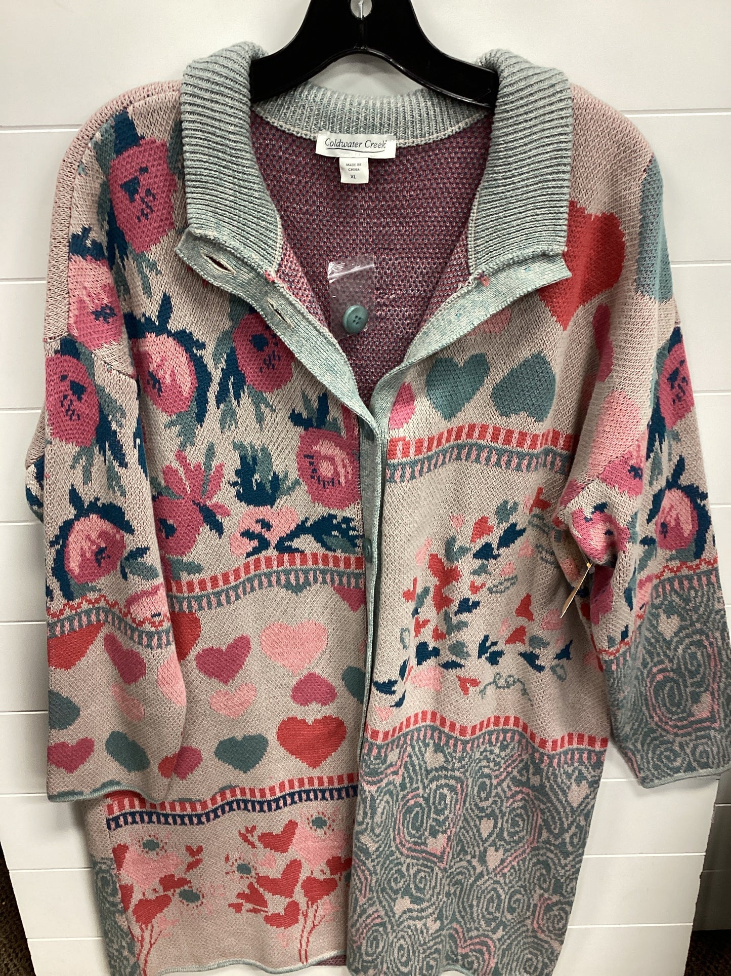 Sweater Cardigan By Coldwater Creek In Multi, Size:Xl