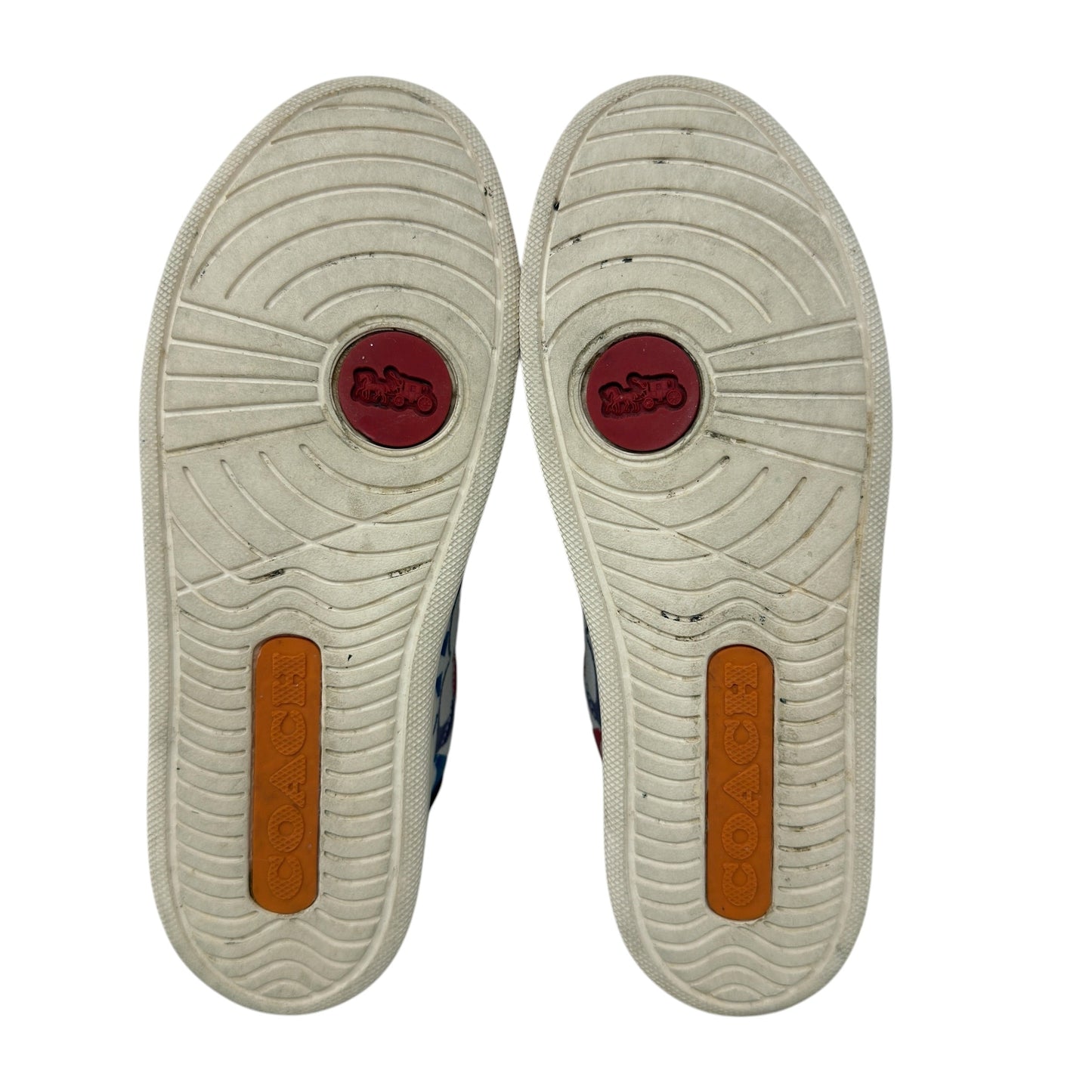 Pride Clip Low Top Sneakers Designer By Coach In Rainbow Signature Canvas, Size: 7