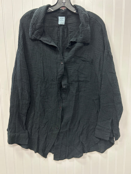 Blouse Ls By Shade & Shore In Black, Size:Xl