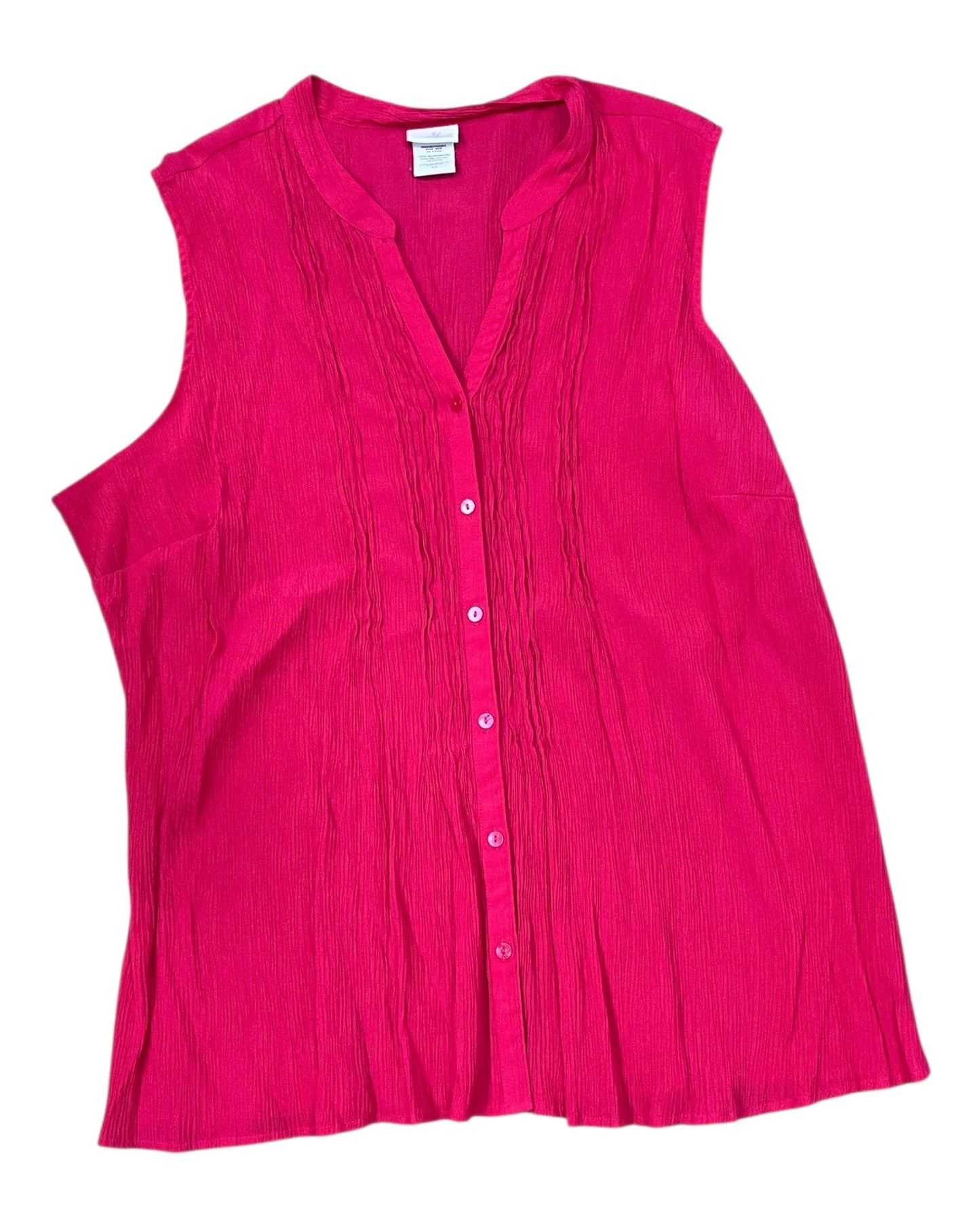 Blouse Sleeveless By Jaclyn Smith In Pink, Size:3X